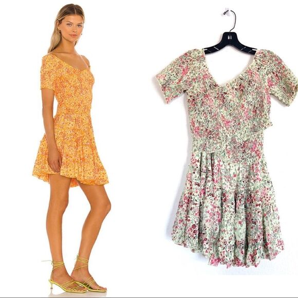 Poupette St Barth Mini Dress Soledad Dress - Green Murrina Size L - Picture 5 of 12